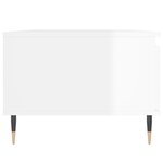 vidaXL Table basse Blanc brillant 90x50x36 5 cm Bois d'ingénierie