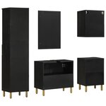 vidaXL Ensemble de meubles salle de bain 5 Pièces noir bois d'ingénierie