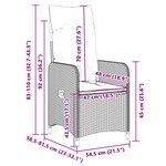 vidaXL Ensemble de bistro de jardin 7 Pièces coussins gris poly rotin