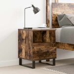 vidaXL Table de chevet chêne fumé 40x35x50 cm bois d’ingénierie