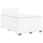 vidaXL Sommier à lattes de lit avec matelas blanc 120x190cm similicuir