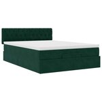 vidaXL Cadre de lit ottoman avec matelas vert foncé 140x200 cm velours