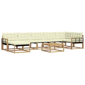 vidaXL Ensemble de canapés d'extérieur 8 pc Blanc et crème