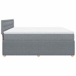 vidaXL Sommier à lattes de lit avec matelas Gris clair 200x200cm Tissu