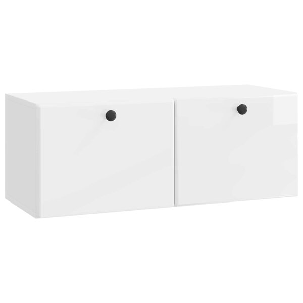 vidaXL Meuble TV mural 78 5 x 31 x 30 cm Blanc brillant