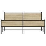 vidaXL Cadre de lit en métal sans matelas chêne sonoma 180x200 cm