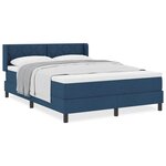 vidaXL Lit box spring avec matelas  bleu  140 x 200 cm  en tissu