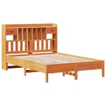 vidaXL Lit bibliothèque sans matelas cire marron 160x200 cm pin massif