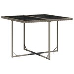 vidaXL Ensemble à manger de jardin et coussins 7 Pièces gris rotin