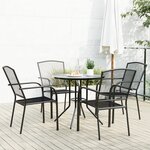 vidaXL Ensemble de chaises de jardin empilables 5 Pièces anthracite
