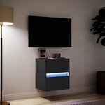 vidaXL Meuble TV mural avec lumières LED noir 41x31x45 cm