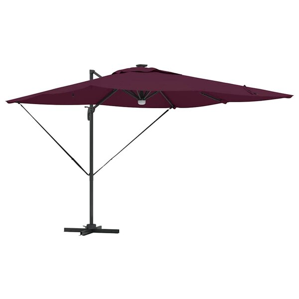 vidaXL Parasol Roma Rouge 286 x 284 x 270 cm Aluminium et polyester