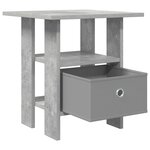 vidaXL Table de chevet avec tiroir 2 Pièces Gris béton 41 x 40 x 45 cm