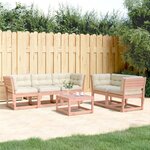 vidaXL Salon de jardin 5 Pièces avec coussins bois massif douglas