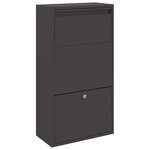 vidaXL Boîte de dépôt de colis avec porte Noir 44 x 22 x 82 cm Acier