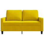 vidaXL Canapé à 2 places Jaune 120 cm Velours