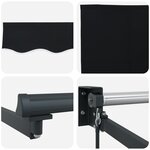 Auvent rétractable manuel noir vidaXL 350x250 cm