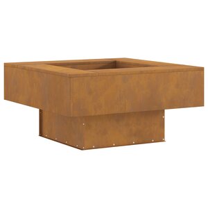 Brasero carré vidaXL 80x80x40 cm en acier résistant aux intempéries