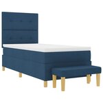 vidaXL Lit à ressorts avec tête de lit Bleu 200 x 100 cm tissu