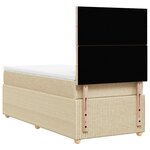 vidaXL Sommier à lattes de lit et matelas Crème 90x190 cm Tissu
