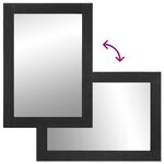 vidaXL Miroir de bain noir 50x70x2 5 cm bois d'ingénierie et laiton