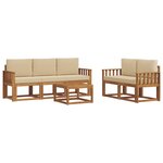 vidaXL Ensemble de canapés d'extérieur 6 pc Naturel et Beige
