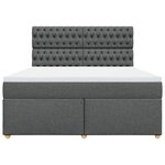 vidaXL Sommier à lattes de lit avec matelas Gris foncé 180x200cm Tissu