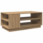 vidaXL Table basse chêne artisanal 102x55x43 cm bois d'ingénierie