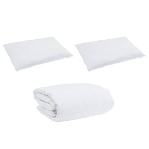 vidaXL Ensemble de Duvet avec oreiller 3 Pièces Blanc Plume de canard