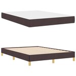 vidaXL Lit à ressorts avec matelas Marron foncé 140 x 200 cm tissu