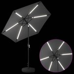 vidaXL Parasol de jardin avec lumières LED et base 230 x 230 cm