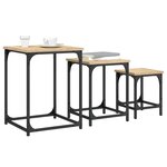 vidaXL Tables basses gigognes 3 Pièces chêne sonoma bois d'ingénierie