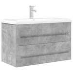 vidaXL Ensemble de meubles de salle de bain 2 Pièces gris béton