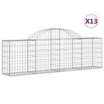 vidaXL Paniers à gabions arqués 13 Pièces 200x30x60/80 cm Fer galvanisé