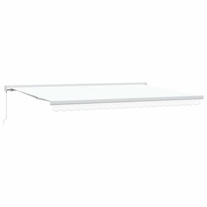 vidaXL Auvent Rétractable Blanc 500 ×300 cm Tissu et Métal