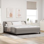 vidaXL Lit boxspring avec matelas Taupe 180 x 200 cm tissu