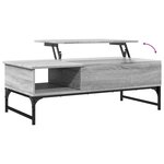vidaXL Table basse sonoma gris 100x50x35 cm bois d'ingénierie et métal