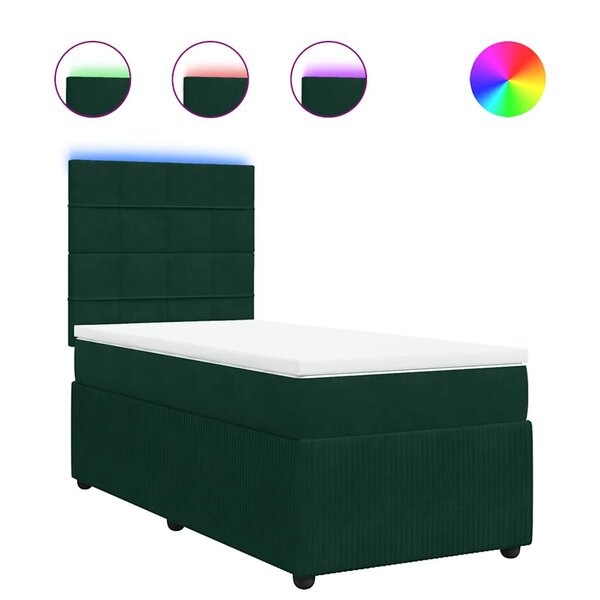 vidaXL Sommier à lattes de lit avec matelas Vert foncé 100x200 cm