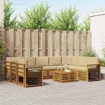 vidaXL Ensemble de canapés d'extérieur 10 pc Naturel et Beige