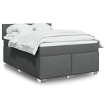 vidaXL Sommier à lattes de lit avec matelas Gris foncé 140x190cm Tissu