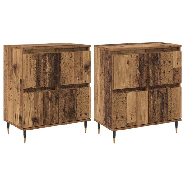 vidaXL Armoire de rangement 2 Pièces Bois ancien 60 x 35 x 70 cm