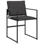 vidaXL Ensemble de Salle à Manger de Jardin en 9 Pièces avec Coussins Noir Textilène et Acier