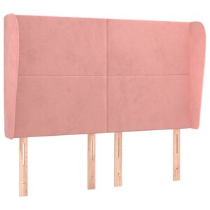 vidaXL Tête de lit avec oreilles Rose 147x23x118/128 cm Velours