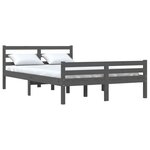 vidaXL Cadre de lit sans matelas gris bois massif 120x200 cm