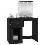 vidaXL Coiffeuse avec LED noir 90x50x132 5 cm bois d'ingénierie