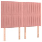 vidaXL Sommier à lattes de lit avec matelas Rose 140x200 cm Velours