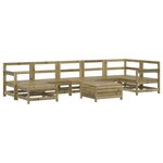vidaXL Salon de jardin 8 Pièces bois de pin imprégné