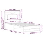vidaXL Cadre de lit sans matelas chêne marron 75x190cm bois ingénierie