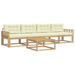 vidaXL Ensemble de canapés d'extérieur 4 pc Blanc et crème