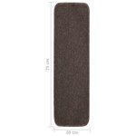 vidaXL Tapis escalier antidérapants 15Pièces 75x20cm Marron Rectangulaire